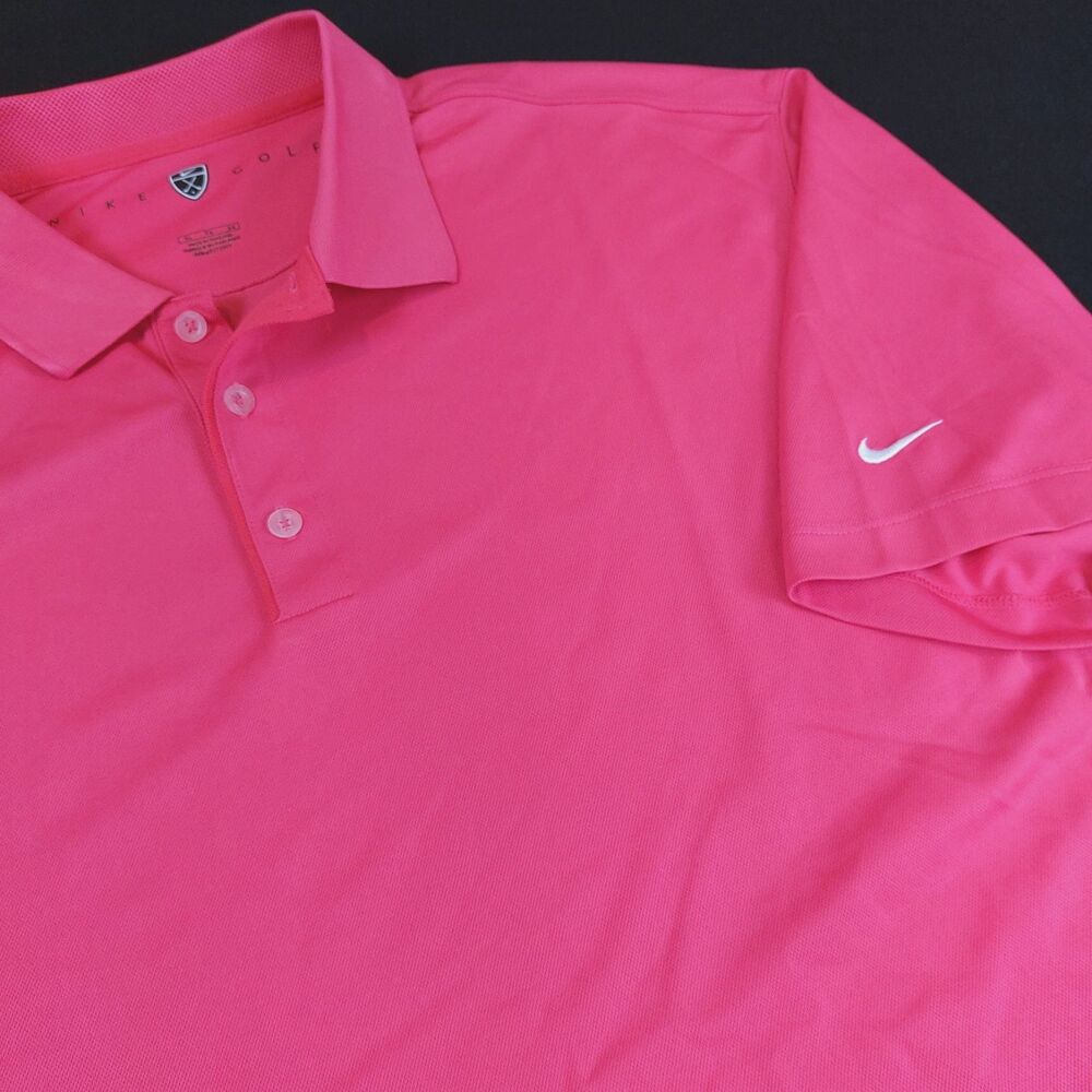 Nike Golf Fit Dry Polo Shirt Men's X-Large Pink Short Sleeve Athletic